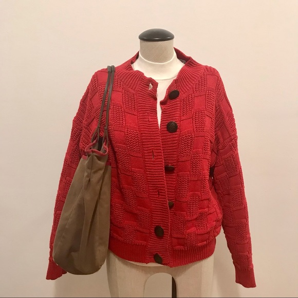 SOLD ON DEPOP!!! Anya Hindmarch ‘the Brompton’ brown and red canvas, leather - Picture 9 of 9